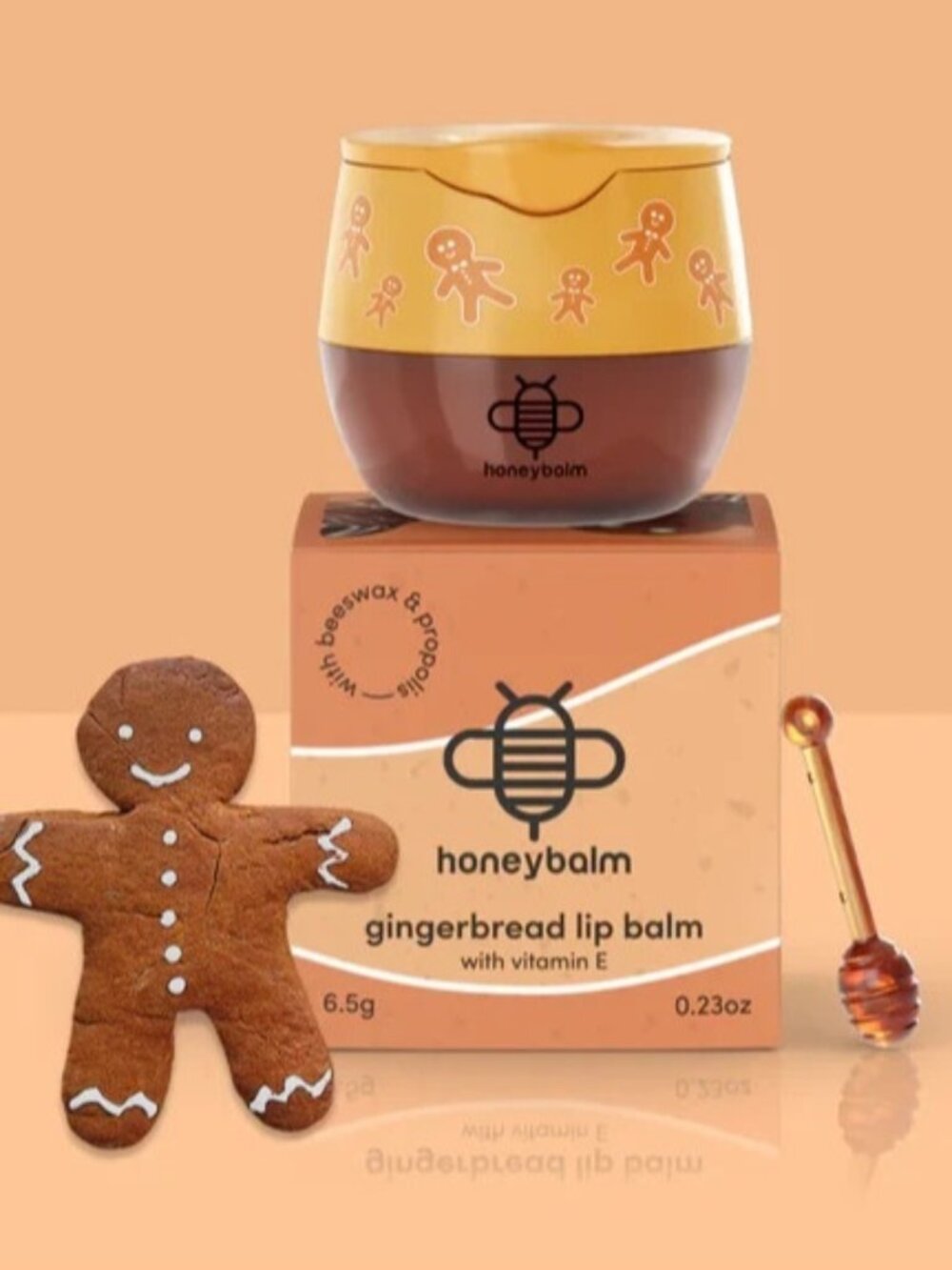 Honey Balm Gingerbread Lip Balm Hydrating Moisturizing Nourishing New Sealed